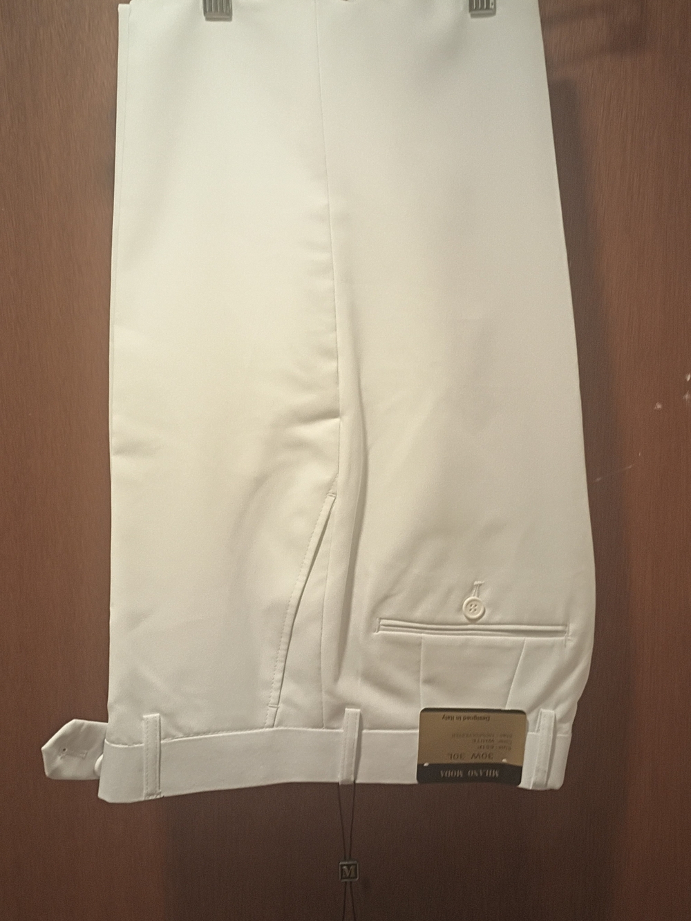 Milano Moda Italy Men's White Dress Pants - (Many Sizes) Classic Tailored Fit